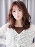 モカブラウンブリーチなし韓国セミロングレイヤーZ川口20代30代