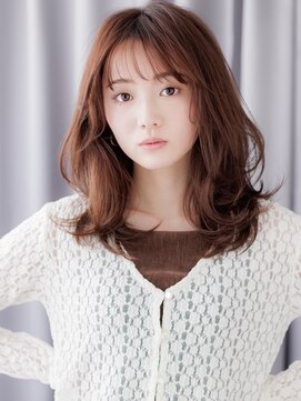 カバーヘア ブリス 川口(COVER HAIR bliss) モカブラウンブリーチなし韓国セミロングレイヤーZ川口20代30代