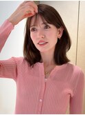 大人ボブ銀座レイヤーカット有楽町ミディアムボブベージュ