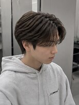 《メンズ/曲がる縮毛矯正/メンズパーマ》nui MEN 茨木店&nbsp;ワンホンレイヤー/ミルクティーブロンド/ダークブルー/茨木