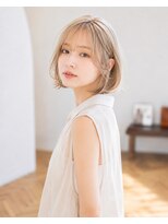 バグズ ヘアデザイン 桔梗が丘店(Baguz HAIR DESIGN)&nbsp;切りっぱなしボブ×ミルクティーベージュ×韓国ボブ