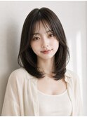 ダークパープルレイヤーカットミルクブラウン髪質改善