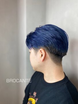 ラトリエ ブロカント 立川北口店(L'atelier BROCANTE) 青髪 ブルーサファイア Blue ブリーチ ツーブロック刈り上げ