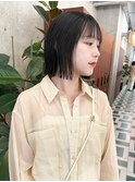 切りっぱなし地毛風グレージュ