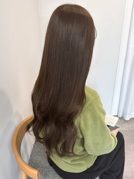 ミュラ(mulah) ヘルシーカラーオリーブベージュ＊コテ巻きロングヘア艶カラー