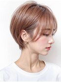オレンジショートボブ