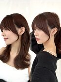 20代30代40代◎前髪パーマ韓国風巻きくすみベージュお団子ヘア