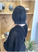ダブルカラー　くすみブルー