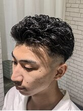 【山田智也】オールバックピンパーマ×テーパーフェード〈堀江/新町/四ツ橋〉