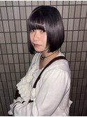 切りっぱなしボブ/ラベンダーブラウン「宇都宮/ダブルカラー」