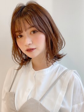 エトラ 渋谷店(etora) 前髪 外ハネボブ くびれヘア ハイライトカラー"