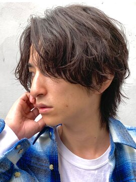 レクタ(RECTA) ニュアンスシャドウパーマ センターパートウルフ