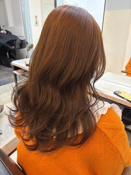 アルメリア 池袋(Arumeria) オレンジカラーオレンジブラウン暖色系カラー韓国風艶髪10代20代