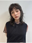 ミディアム顔周りレイヤー/ミディアムパーマ