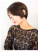 【顔まわり】柔くおとしたショートボブ　30代/40代/50代