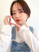 ハンサムショート/インナーカラー/前髪なし