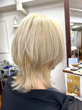 美容室 夢追い人 ウルフハイトーンカラー