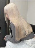 9291渋谷ブロンドホワイトアッシュ髪質改善ストレート韓国ヘア