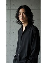 フルショウ 苦楽園店(FURUSHO)&nbsp;コンマセンターパート×ルーズパーマロング　チャコールグレー