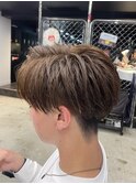 刈り上げマッシュアップバングナチュラルニュアンスパーマ