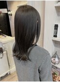 福山美容室caary 透明感グレージュイルミナカラー切りっぱなし