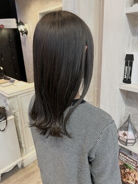 キャアリー(Caary) 福山美容室caary 透明感グレージュイルミナカラー切りっぱなし