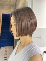 ソワネ 表参道(soigne)&nbsp;表参道酸性ストレートパーマ艶髪ショートベージュアッシュ40代