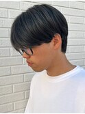 メンズマッシュセンターパートスパイラルパーマニュアンスパーマ