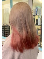 ウル(ulu)&nbsp;エンドカラー　裾カラー　ミルクティー　ベージュ　オレンジ