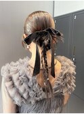 大人可愛いタイトアレンジ/横浜ヘアセット/編み下ろし