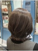 レイヤーボブ×赤みなし透明感ブラウン