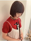 レッドブラウン/ボブ/レイヤーカット