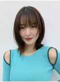 小顔レイヤー/レイヤーミディアム/透明感カラー