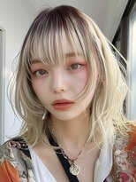 レア 新越谷(LEA)&nbsp;イメチェン外ハネボブ美髪ブルーブラックワイドバング