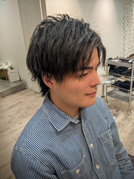 コワファーストナガサキシャンプーボーイ(COIFF1RST NAGASAKI SHAMPOO BOY) スパイラルパーマ×ショートウルフアップバング