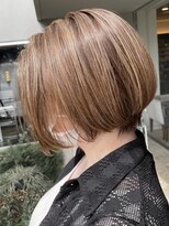 ヘアースペース ブイ(hair space V) ハイライト×ショートボブ×シアーベージュ