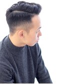 アップバング ツーブロック ツイストパーマ スキンフェード