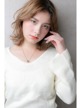 カバーヘア イヴ 戸頭店(COVER HAIR EVE) 透け感外国人風カラーセンター分けボブウルフY戸頭10代20代30代