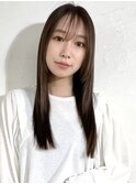 蒲郡ヘアカラー/ストレート/ツヤ髪/暗髪/美髪/シースルーバンク