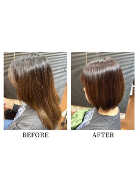ヘアーメイク クーラ 行橋店(Hair make CURA) 20代30代40代髪質改善カラーナチュラルボブ透明感小顔