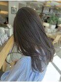 ミントベージュオリーブベージュ透け感カラーブリーチなしカラー