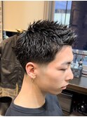 テーパーフェードスパイキーショート<理容室>[メンズ/床屋/上野]
