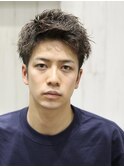 ツイストスパイラルパーマツーブロックショート爽やか清潔感束感