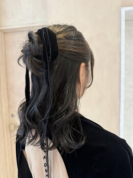 【中里恵梨】ヘアセット/お団子ヘア/お呼ばれヘア/ハーフアップ