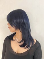 マスカリ(muscali)&nbsp;ダークブルー/ワンホンレイヤー/ウルフカット/ミルクブラウンg22