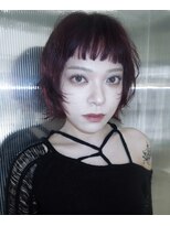 丹&nbsp;Deep red . bob layer 【ブリーチはいらない】