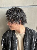 アンド グラフ(& Graph.) ミディアムスパイラルパーマメッシュメンズパーマ ウルフ