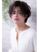 ヘアーアートシフォン 池袋西口店(Hair art chiffon)&nbsp;3Ｄカラーオリーブアッシュ似合わせカット黒髪エッジショート