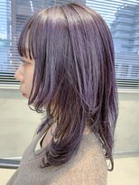 テトヘアー(teto hair) ラベンダーアッシュ、ミディアムウルフ、ラベンダーベージュ