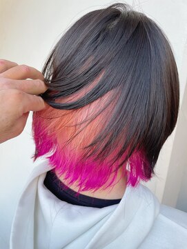 サロンドミルク 溝の口店(salon de MiLK) *インナーにパステルピンクベースに裾カラーで強めピンク!!